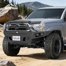 Fit 12-15 Toyota Tacoma Off-road Front Bumper W Winch Plate Skid Plate Light