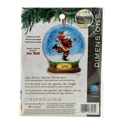 Dimensions Cross Stitch Kit Joy Snow Globe Ornament Christmas New 70-08905