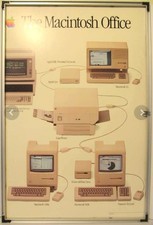 Vintage Apple Computer Dealer Advertising Poster " The MacIntosh Office" 2-Sided