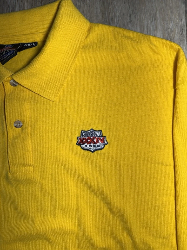 Camisa Super Bowl 34 Manga Larga Personal de Eventos Hombre’s 3XL XXXL Amarilla De Colección Foto 3 de 4