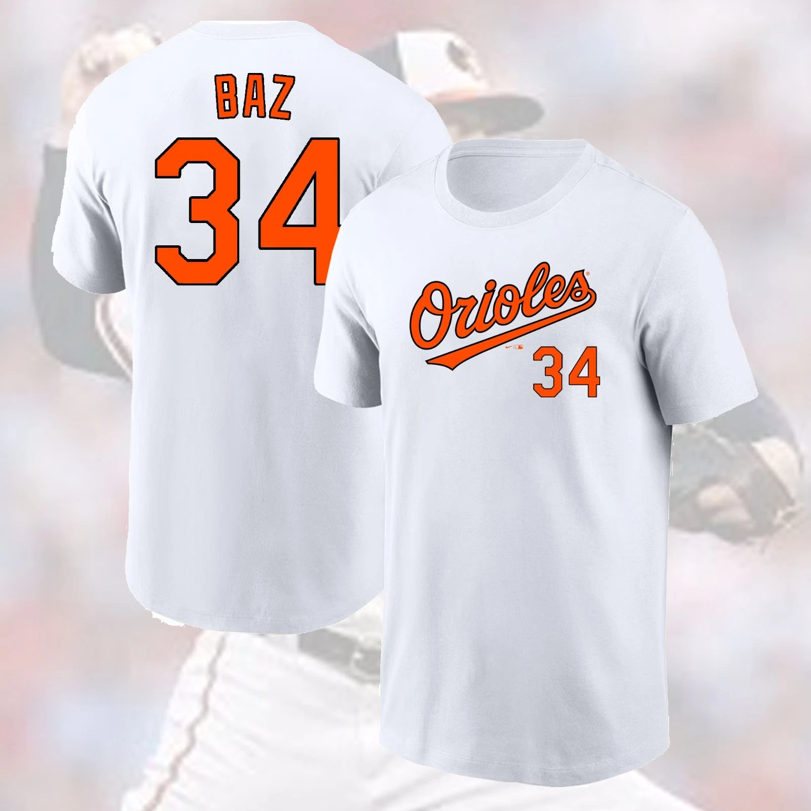 Shane Baz #34 Baltimore Orioles Double Sided T-Shirt