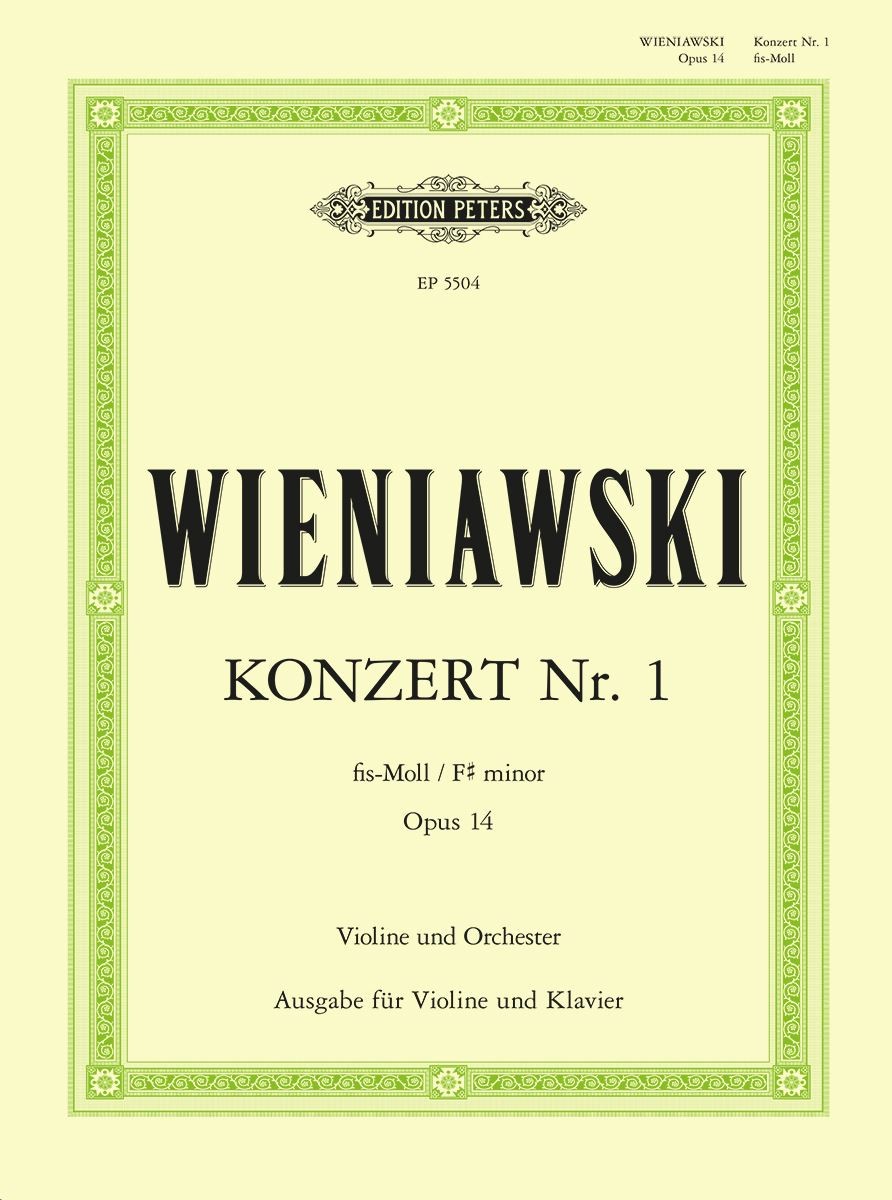 Concerto No. 1 in F# minor Op.14 Piano, Violin Music Wieniawski Edition Peters