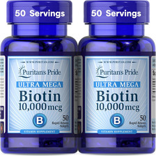 Premium Ultra Mega Biotin 10,000Mcg, Dietary Supplement for Healthy Hair, Ski...