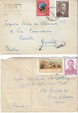 (Z207) Albania Stamps Postal History Empty Letter Envelopes Traveled