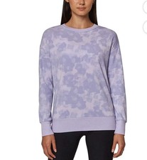 Mondetta Womens Lightweight Active Print Sweatshirt Purple Floral Sz Med NWT