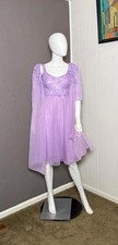 RARE 1950's Lavender Chiffon Peignoir Set from Vanity Fair S/M Nightgown  Robe