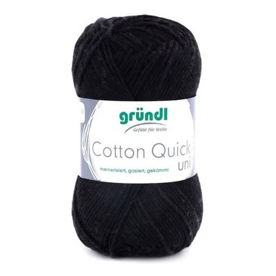 Gründl Wolle Cotton Quick 50 g uni schwarz  Wolle