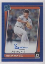 2021 Donruss Optic Rated Rookie Signatures Blue Prizm 28/75 Keegan Akin Auto 7eo