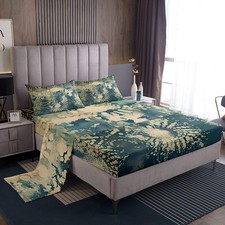 Tie Dye Bed Sheets Set Queen Size Boho Hippie Sheet Set for Kids Tie Dyed She...