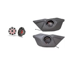 Kicker 45KM654L 6.5" LED Marine Speakers and Front Door 6.5in Speaker Pods Co...