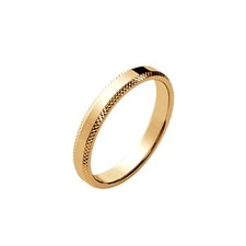 Bague Femme Alliance Plaqué Or Anneau 3mm Losanges
