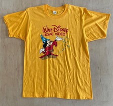 Men's Yellow Size LG T Shirt WALT DISNEY HOME VIDEO 1983 VHS Promo Single Stitch
