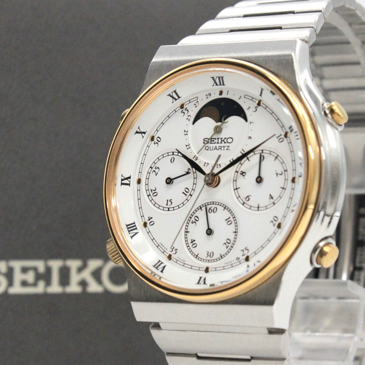 SEIKO 7A48-7000 ムーンフェイズ Seiko Cruising Triple Calendar MoonPhase Chrono - 7A48-7000