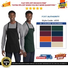 Port Authority A510 Unisex 100 cotton Medium Length Apron With Pouch Pockets
