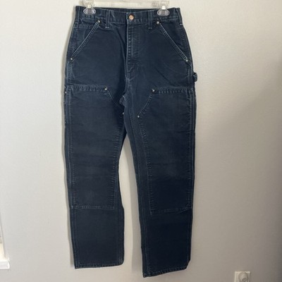 Carhartt B01 BLK Loose Fit Made in USA Double Knee Duck Pant 31x32(30x31
