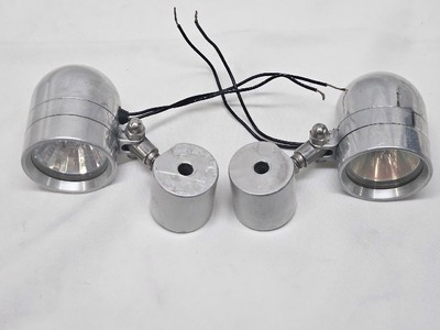 Vintage Pair Motorcycle Bullet Halogen Driving Lights 12V