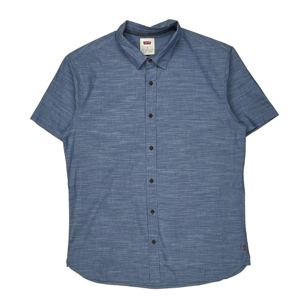Levis Short Sleeve Shirt - XL Blue Cotton