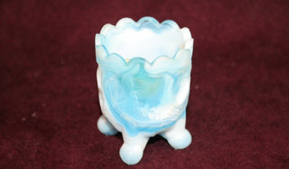 Beautiful Toothpick Holder Blue Slag KANAWHA