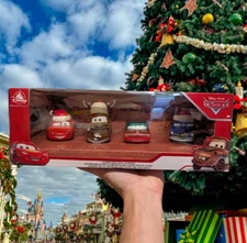 NEW 2025 Disney Parks Pixar Cars- 4 PACK DIE CAST Christmas LIGHTNING MATER +2