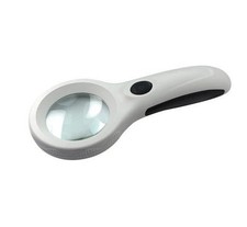 LARGE HANDHELD ILLUMINATED MAGNIFYING GLASS MAGNIFIER LIGHTED 8 LED READING 4X