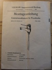 Montageanleitung Einhebelmischbatterie für Waschtische VEB MAW Armaturenwerk