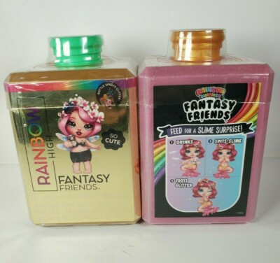 2 Rainbow High Fantasy Friends Perfume Bottle Pkg, Slime/Glitter Making Kit 