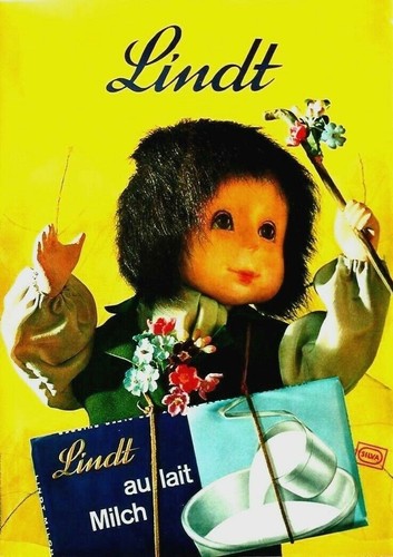 Original vintage poster LINDT SWISS MILK CHOCOLATE PUPPET c.1960