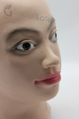 LATEX FEMALE MASK FANCY CROSS DRESS TRANSGENDER RUBBER DOLL TRANS LADY DRAG  ZIP
