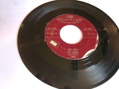 THE CHAMPS- DOUBLE EAGLE ROCK / SKY HIGH 45 RPM -VG-