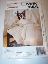 CRAFTS UNCUT KWIK SEW 2564 Sewing Pattern HOME DECOR PILLOWS THROW BLANKET