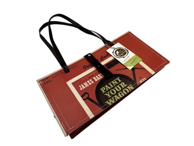 Upcycled Mugwump ''Paint Your Wagon'' Vinyl Record Clutch Bag With Leather Handles