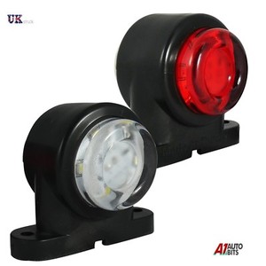 2x 12 LED SMD Lateral Goma Luz de Luces Gálibo Remolque Camión Camiones 24v