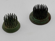 Vintage Flower Frogs Floral Arrangement Metal Spikes Set of 2 Dazey