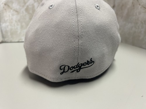 DODGERS NEW ERA FITTED 39THIRY GREY BLACK HAT Size Medium / Large - Picture 4 of 5