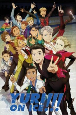 【6点セット】ユーリ!!! on ICE ポスター Yuri on Ice Key Art Cast Anime Poster 24x36 Inch Poster - 24 by 36