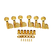 KAISH 6 Inline 18:1 Locking Tuners Locking Tuning Keys Mini Oval Button
