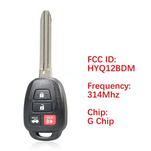 2 Replacement for 2012-2014 Toyota Camry Keyless Entry Car Remote Key Fob G chip - Picture 2 of 9