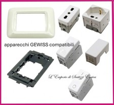 GEWISS SYSTEM BIANCA COMPATIBILE PRESA SCHUKO INTERRUTTORE BIPOLARE  COPRIFORO