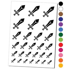 Sword Blade Fighter Fantasy Weapon Temporary Tattoo Water Resistant Set