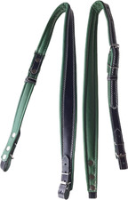 Genuine Leather Accordion Straps Black / Green