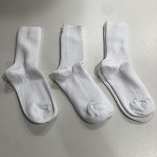 Hanna Andersson Boy's White Crew Socks 3-Pairs Size 10/12