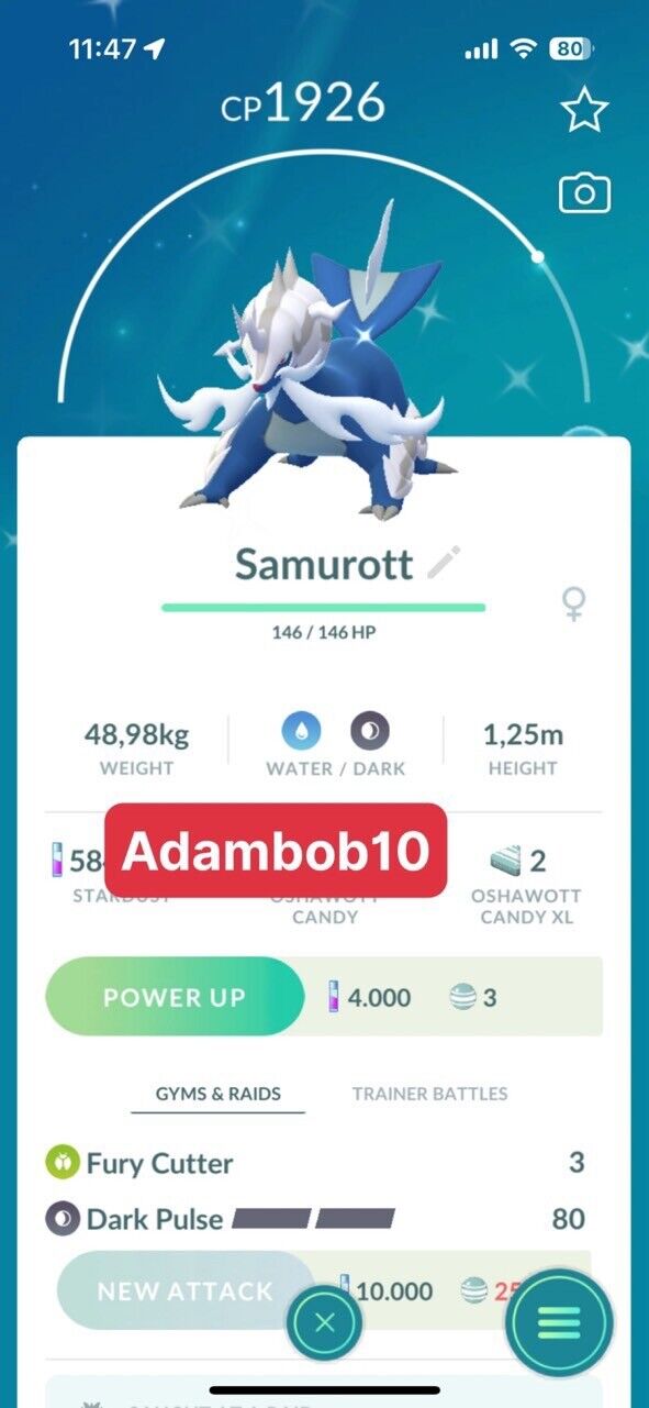 Pokémon Shiny Articuno - Trade Go 1 Million Stardust