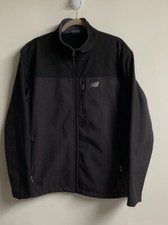 New Balance High Quality Woman Wind Jacket Sz L Black Zip Mobile Pocket