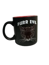 Rare Just Funky - Purr Evil - Large Coffee Cup Black Cat
