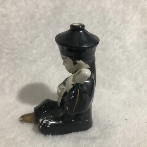 复古 Salt Shaker 1950 年代东方男孩带原装软木日本 - 第 3 张/共 9 张