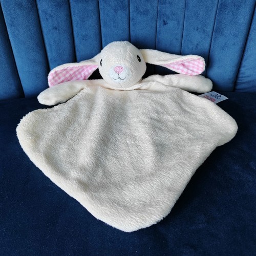 F&F Tesco Bunny Rabbit Baby Comforter Blanket Soft Toy Cream Pink
