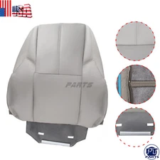 For 2007-14 Chevy Silverado 1500 2500 Leather Top Lean Back Seat Cover Gray #833