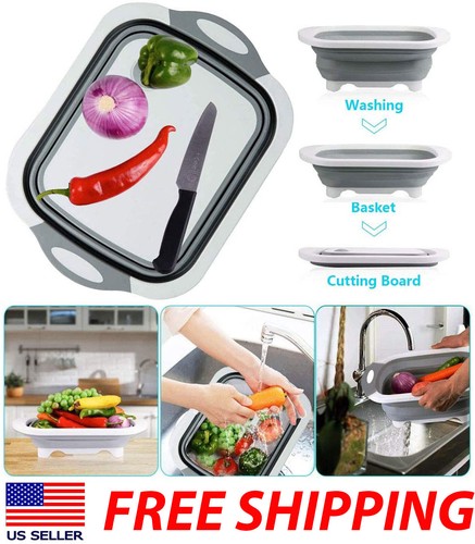Chopping Cutting Board Folding Drain Camping Basket Multi-Function 3 In 1 Sink - 第 1/7 張圖片
