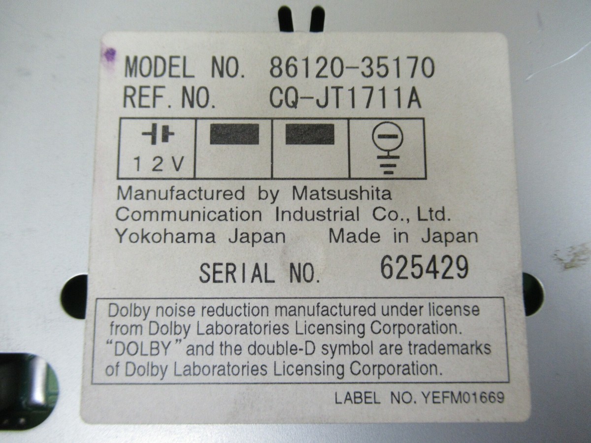 Toyota Land Cruiser or 4Runner OEM Dash Radio Stereo CD