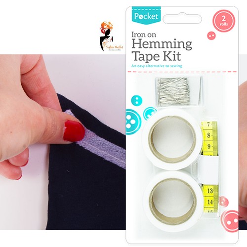 Hemming Tape 2 Roll Wonder  No Sew Iron Fabrics Strong Tape Measure
